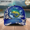 Maxcorners Fishing Scale Pattern Ocean Wave Style Personalized Name Classic 3D Cap (9 Breeds)