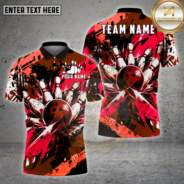 Maxcorners Bowling Strike Explosion Urban Graffiti Multiple Options Personalized Name, Team Name 3D Shirt