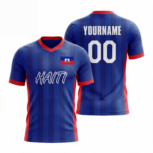 Maxcorners Custom Haiti Soccer Supporter Shirt Personalized 3D Football Jersey Tee Gift For Soccer Fans