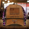 Maxcorners The Best American Deer Hunting Leather Pattern 3D Multicolor Personalized Cap