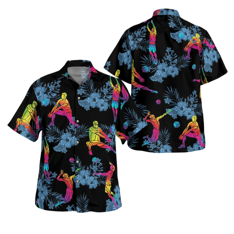 Maxcorner Volleyball Player Full Printing Flowery Aloha Summer Beach Hawaiian Shirt
