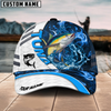 Maxcorners Fishing White Blue Lava Sport American Flag Pattern Sport Pattern Personalized Name 3D Cap (11 Breeds)
