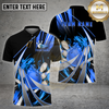 Maxcorners Bowling Shirt Neon Cyan Swirl Strike Multi Options Personalized Name, Team Name 3D Shirt