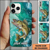 Maxcorners Fishing Teal Aqua Marble Wave Customized Name 3D Cap