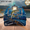 Maxcorners Fishing Texas Cross Christian Fishing Multi Options Personalized Name 3D Classic Cap (11 Fish Species)