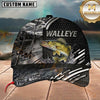 Maxcorners Fishing Black Silver Water Splash Customized Name 3D Cap