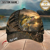 Maxcorners Fishing Rustic Bark and Sunset Customized Name 3D Cap