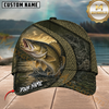 Maxcorners Fishing Olive Green Honeycomb Water Splash Customized Name 3D Cap
