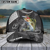 Maxcorners Fishing Gray Camo Sport Pattern Personalized Name 3D Cap (11 Breeds)
