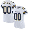 Maxcorners Custom White Navy-Old Gold Mesh Authentic Football Jersey LM2605