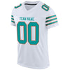 Maxcorners Custom White Aqua-Orange Mesh Authentic Football Jersey LM2605