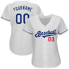 Maxcorners Custom White Royal-Red Authentic Baseball Jersey LM2605