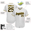 Maxcorners Custom White Black-Gold Authentic Baseball Jersey LM2605