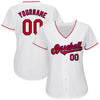 Maxcorners Custom White Red-Navy Classic Authentic Baseball Jersey LM2605