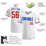 Maxcorners Custom Powder Blue White-Red Premium American Flag Fashion Baseball Jersey LM0210
