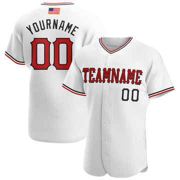 Maxcorners Custom White Royal Pinstripe Red-Royal Premium American Flag Fashion Baseball Jersey LM0210