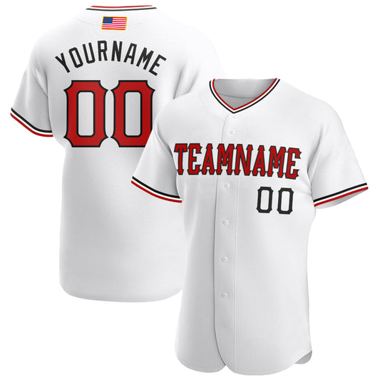 Maxcorners Custom White Royal Pinstripe Red-Royal Premium American Flag Fashion Baseball Jersey LM0210