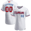 Maxcorners Custom White Black Pinstripe Red-Black Premium American Flag Fashion Baseball Jersey LM0210