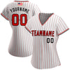 Maxcorners Custom White Navy Pinstripe Red-Navy Premium American Flag Fashion Baseball Jersey LM0210