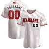 Maxcorners Custom White Navy Pinstripe Red-Navy Premium American Flag Fashion Baseball Jersey LM0210