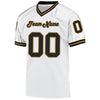 Maxcorners Custom White Black-Old Gold Mesh Authentic Throwback Football Jersey LM2605