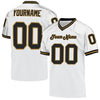 Maxcorners Custom White Black-Old Gold Mesh Authentic Throwback Football Jersey LM2605