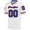 Maxcorners Custom White Royal-Red Mesh Authentic Throwback Football Jersey LM2605
