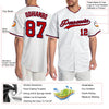 Maxcorners Custom White Red-Navy Authentic Baseball Jersey LM2605