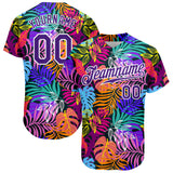 Custom Hawaii Palm Trees Pattern Authentic Baseball Jersey