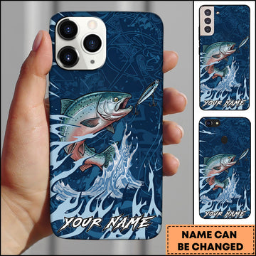 Maxcorners Chinook Fishing Jumping Fish Lure Action Personalized Name Phone Case