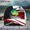 Maxcorners Fishing Red White Pattern Sport Pattern Personalized Name 3D Cap (11 Breeds)