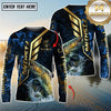 Maxcorners Freshwater Fish Fishing Gold Smoke Premium Sport Style Personalized Name, Team Name Long Sleeve Shirt (6 Breeds)