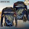 Maxcorners Fishing Black Gold Geometric Personalized Name, Team Name Long Sleeve Shirt (9 Breeds)