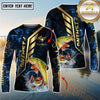 Maxcorners Freshwater Fish Fishing Gold Smoke Premium Sport Style Personalized Name, Team Name Long Sleeve Shirt (6 Breeds)