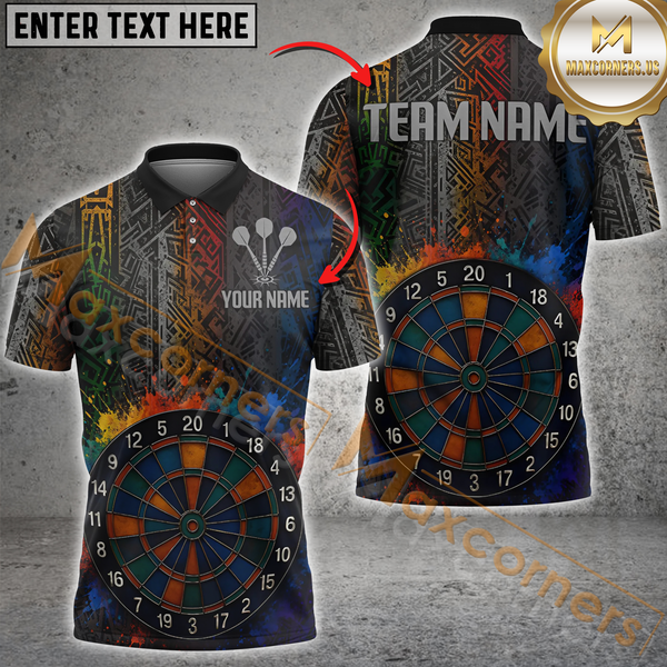 Maxcorners Tribal Splash Colorful Precision Personalized Name 3D Unisex Shirt