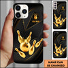Maxcorners Bowling Phone Case Luxury Golden Crown Bowling Ball Minimal Black Design Personalized Name Phone Case