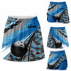 Maxcorners Bowling Blue Camo Speed Personalized 3D Skort, Skirts With Shorts