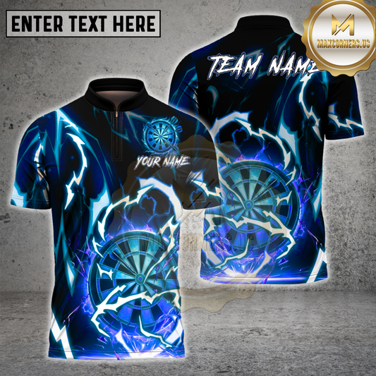 Maxcorners Darts Lightning Power Shirt Electric Dartboard Design Multicolor Options Personalized Name, Team Name 3D Shirt (4 Colors)