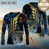 Maxcorners Freshwater Fish Fishing Gold Smoke Premium Sport Style Personalized Name, Team Name Long Sleeve Shirt (6 Breeds)
