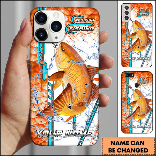 Maxcorners Red Fish Fishing Phone Case Lure Strike Action Sport Style Personalized Name 3D Phone Case