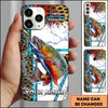 Maxcorners Fishing Phone Case Lure Strike Action Sport Style Personalized Name 3D Phone Case (10 Fish Species)