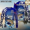 Maxcorners Fishing Scale Pattern Tribal Style Personalized Name, Team Name Long Sleeve Shirt (9 Breeds)