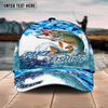 Maxcorners Fishing Blue Water Camo Pattern Sport Pattern Personalized Name 3D Cap (11 Breeds)