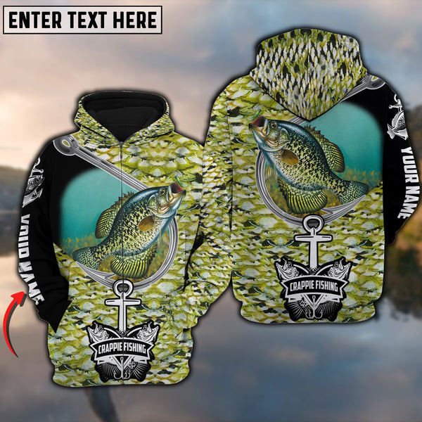 Maxcorners Personalized Crappie Fishing Hook 3D Hoodie