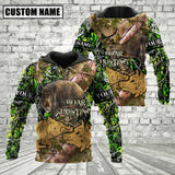 Maxcorners Custom Name Boar Hunting Camo Style Shirt 3D All Over Printed Clothes