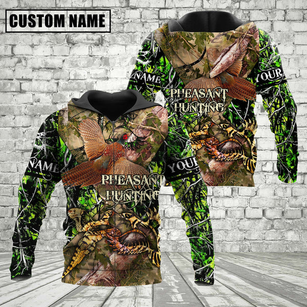 Maxcorners Custom Name Pheasant Hunting Camo Style Shirt 3D All Over Printed Clothes