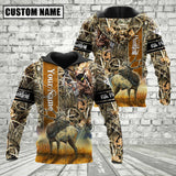 Maxcorners Custom Name Elk Hunter Camo Style Shirt 3D All Over Printed Clothes