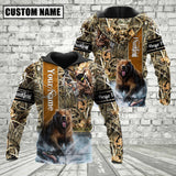 Maxcorners Custom Name Bear Hunter Camo Style Shirt 3D All Over Printed Clothes