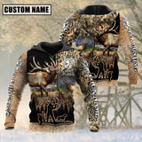 Maxcorners Custom Name Elk Hunting Camo Style Shirt 3D All Over Printed Clothes