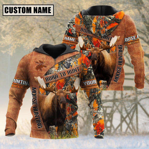 Maxcorners Personalized Name Loralle Born To Hunt Moose Hunting 3D All Over Printed Clothes